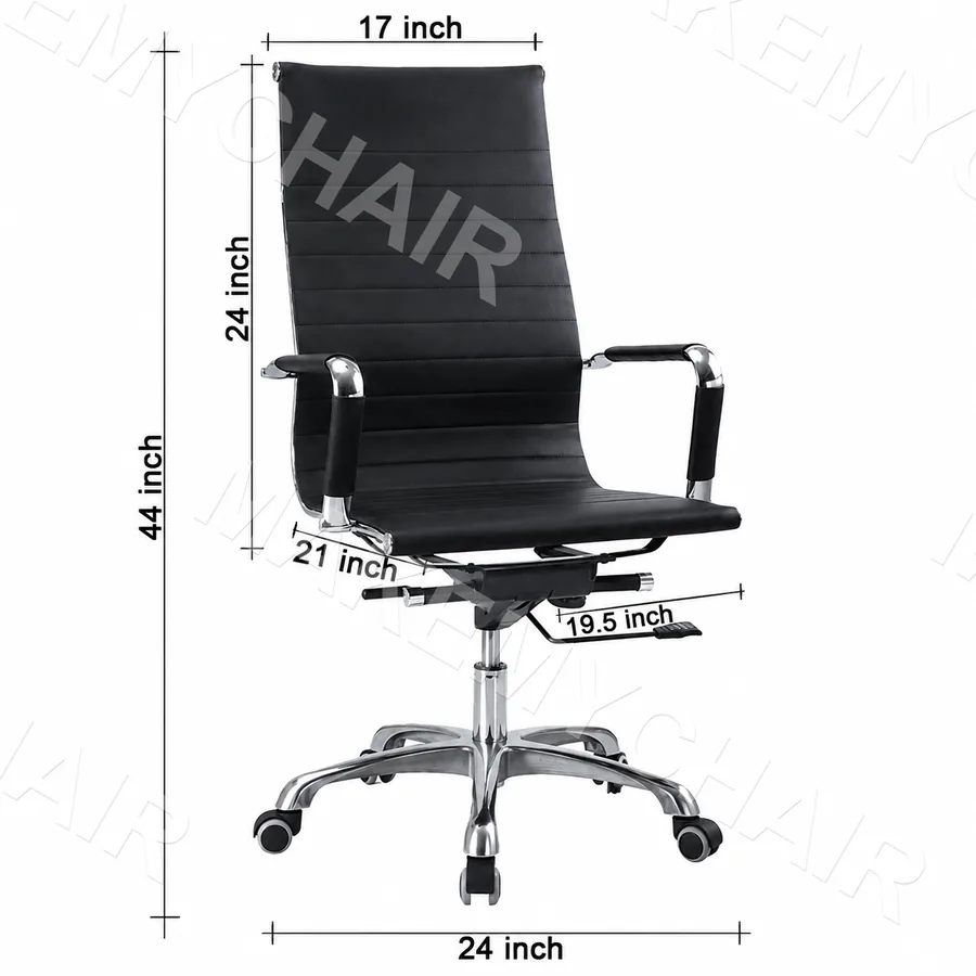 Premium High-Back Conference Chair with Chrome Base – Black