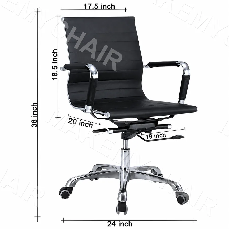 Premium Medium-Back Conference Chair with Chrome Base – Black