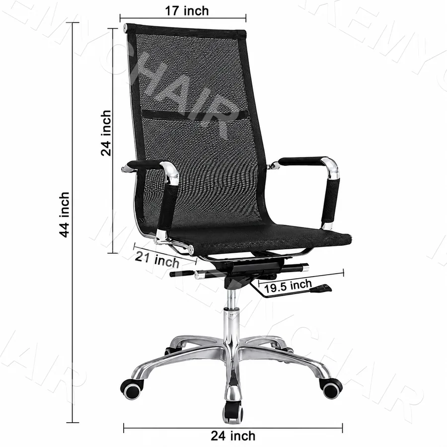 Premium High-Back Mesh Conference Chair with Chrome Base – Black